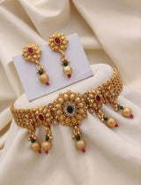 Brass gold plated choker set