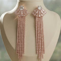 AD stone rose gold plated earring