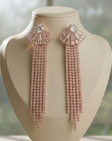 AD stone rose gold plated earring