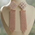 AD stone rose gold plated earring