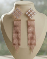 AD stone rose gold plated earring