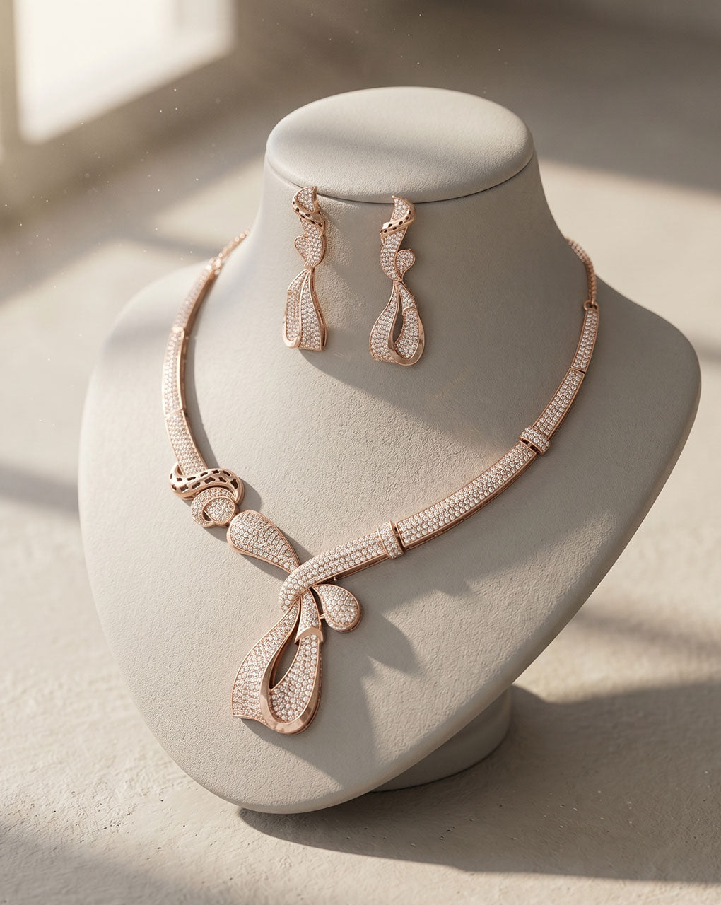 Premium quality cz ad necklace set