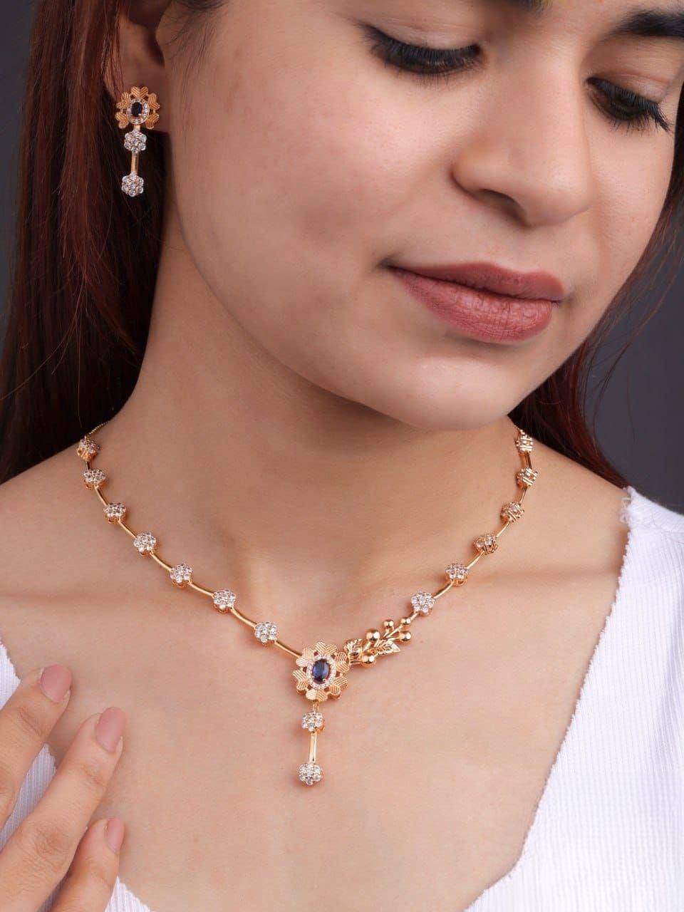 Premium quality rose gold plated ad necklace set