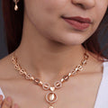 Premium quality rose gold plated ad necklace set