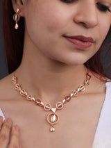 Premium quality rose gold plated ad necklace set