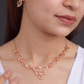 Premium quality rose gold plated ad necklace set