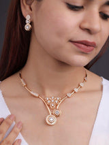 Premium quality rose gold plated ad necklace set