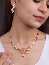 Premium quality rose gold plated ad necklace set