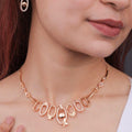 Premium quality rose gold plated ad necklace set