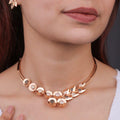Premium quality rose gold plated ad necklace set