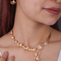 Premium quality rose gold plated ad necklace set