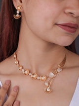 Premium quality rose gold plated ad necklace set