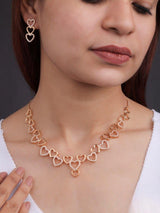 Premium quality rose gold plated ad necklace set