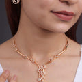Premium quality rose gold plated ad necklace set