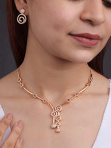 Premium quality rose gold plated ad necklace set