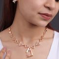 Premium quality rose gold plated ad necklace set