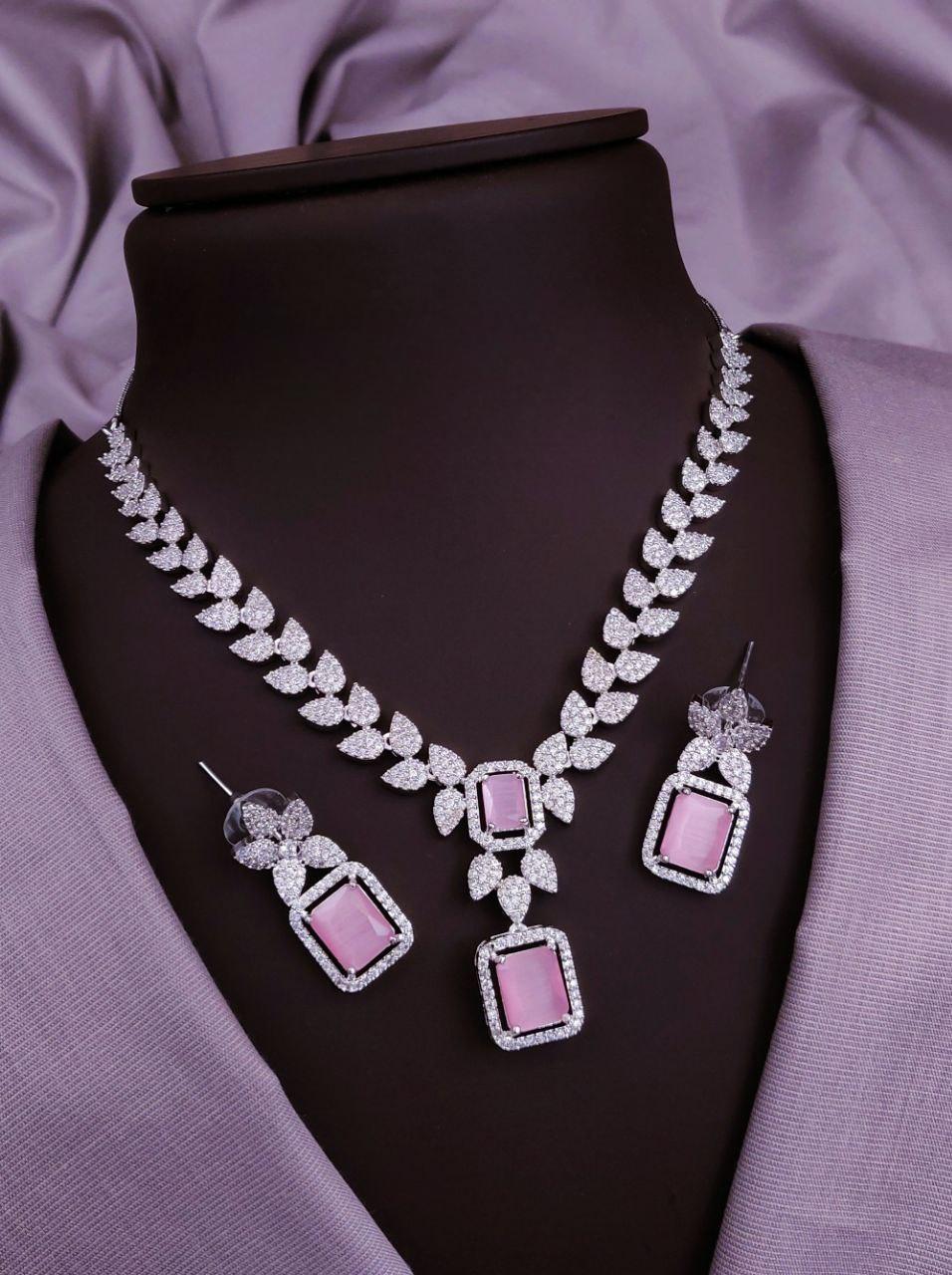 Premium quality cz ad necklace set
