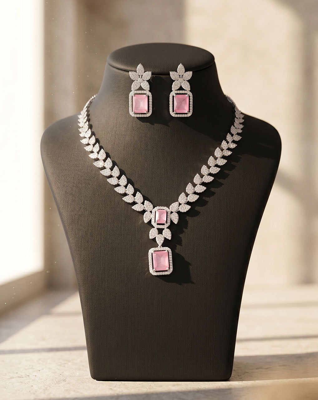 Premium quality cz ad necklace set