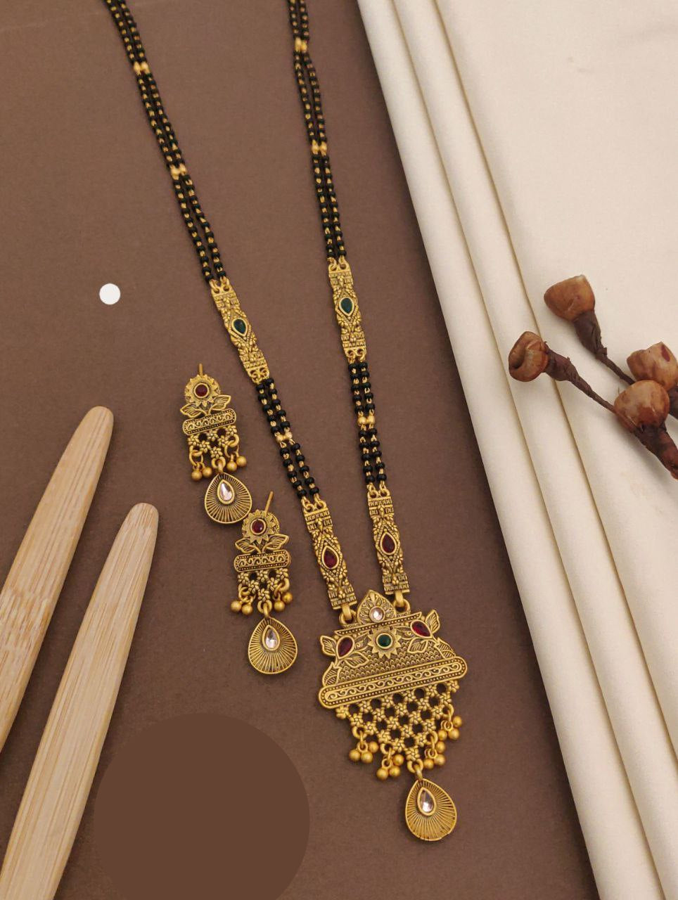 High gold plated rajwadi mangalsutra