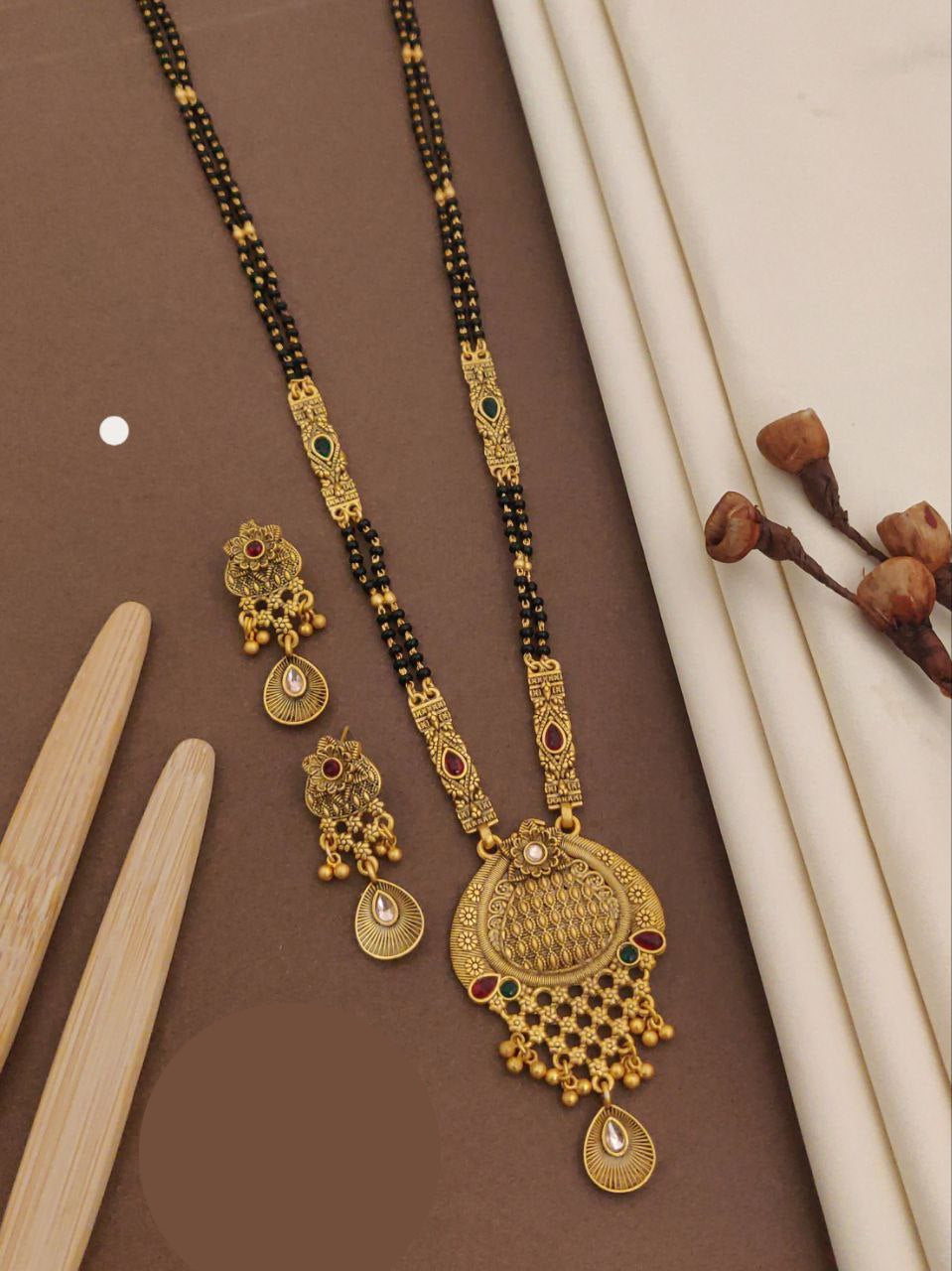 High gold plated rajwadi mangalsutra