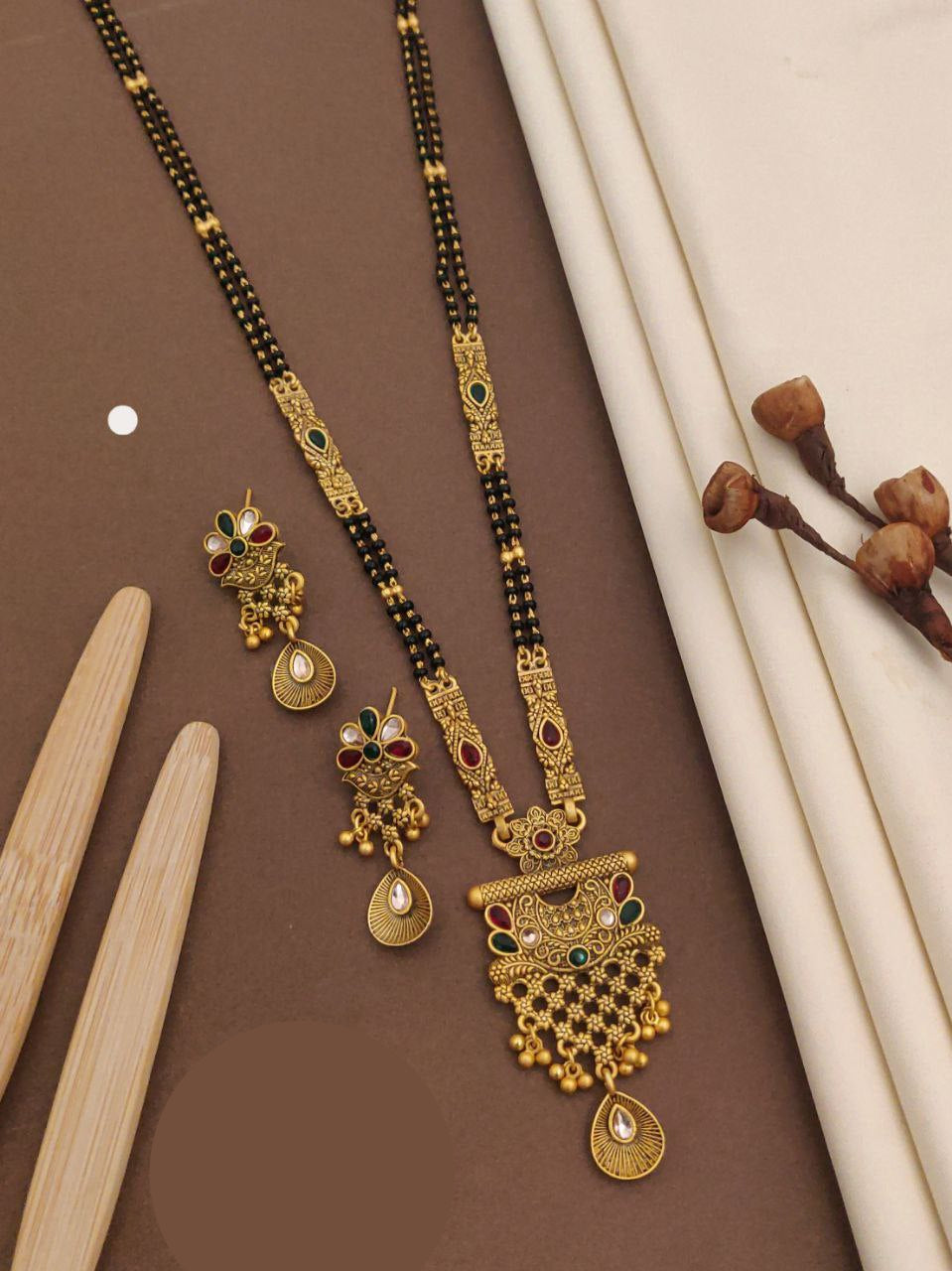 High gold plated rajwadi mangalsutra