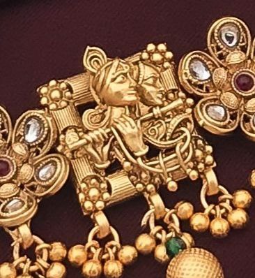 High gold plated radha krishna choker set