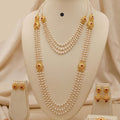 Gold plated motimala with bracelet combo set