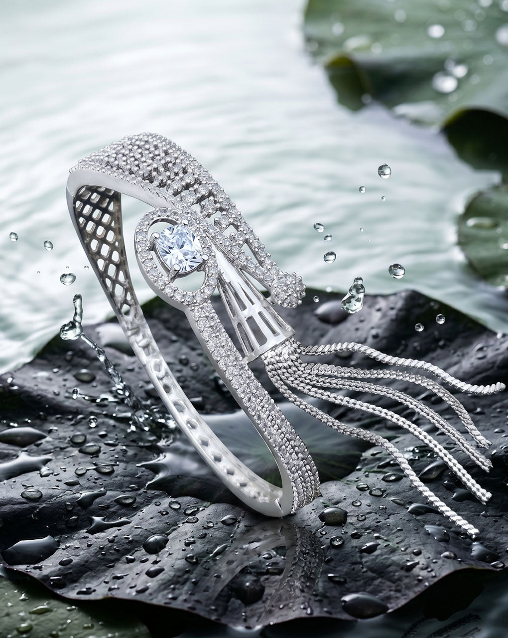 Premium quality cz ad folding bracelet