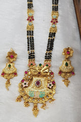 Rajwadi gold plated traditional necklace jewellery set
