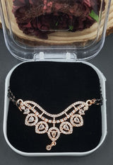 Krystal rosegold plated diamond mangalsutra
