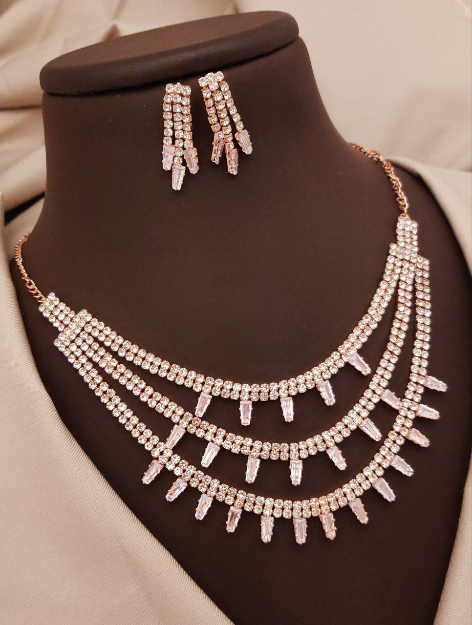 AD rose gold plated necklace
